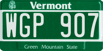 VT license plate WGP907