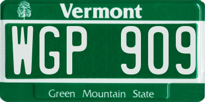 VT license plate WGP909