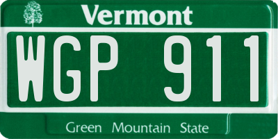 VT license plate WGP911