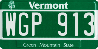 VT license plate WGP913