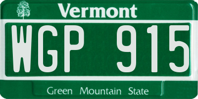 VT license plate WGP915