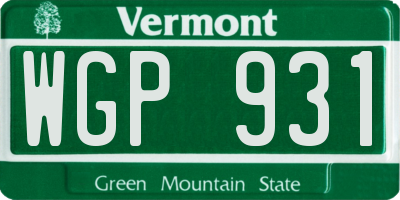 VT license plate WGP931