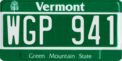 VT license plate WGP941