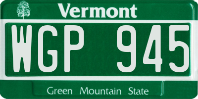 VT license plate WGP945