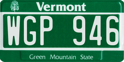 VT license plate WGP946