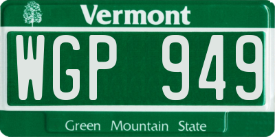 VT license plate WGP949