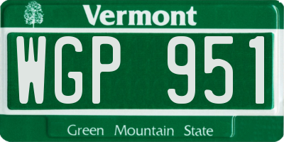 VT license plate WGP951