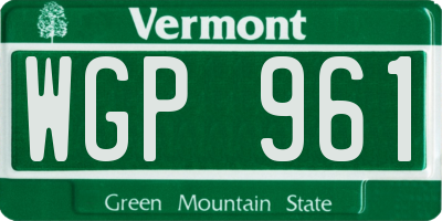 VT license plate WGP961