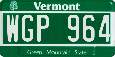 VT license plate WGP964