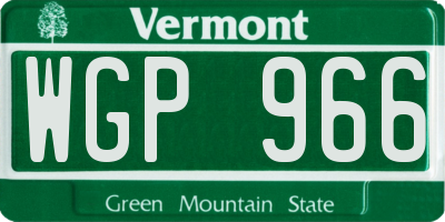 VT license plate WGP966