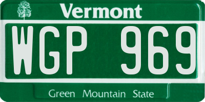 VT license plate WGP969