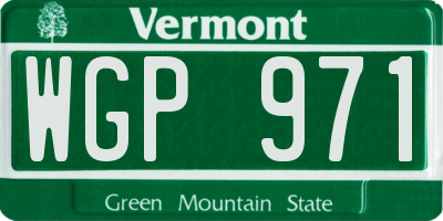 VT license plate WGP971