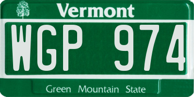 VT license plate WGP974