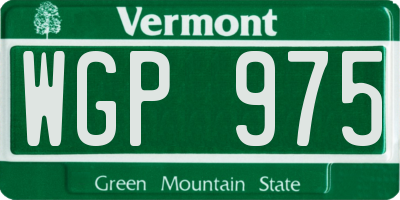 VT license plate WGP975