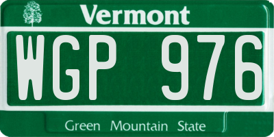 VT license plate WGP976