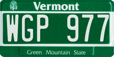 VT license plate WGP977