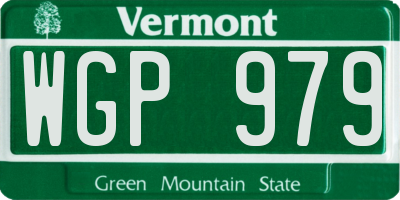 VT license plate WGP979