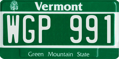 VT license plate WGP991