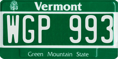 VT license plate WGP993