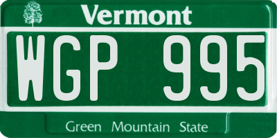 VT license plate WGP995