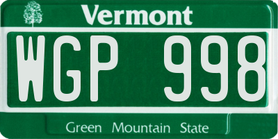 VT license plate WGP998