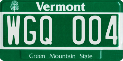VT license plate WGQ004