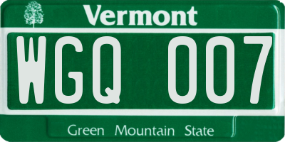 VT license plate WGQ007