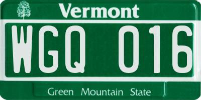 VT license plate WGQ016