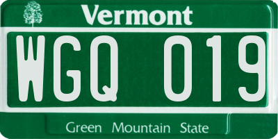 VT license plate WGQ019