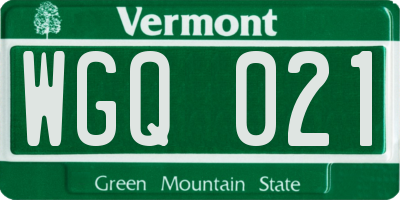 VT license plate WGQ021