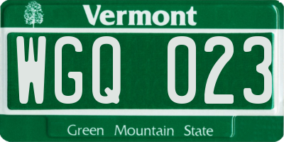 VT license plate WGQ023