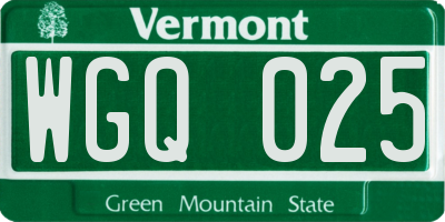 VT license plate WGQ025