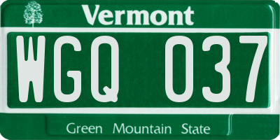 VT license plate WGQ037