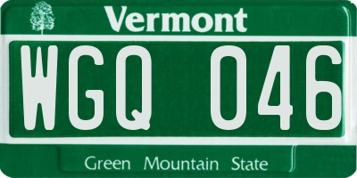 VT license plate WGQ046