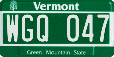 VT license plate WGQ047