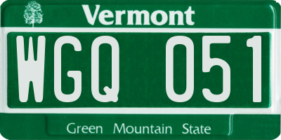 VT license plate WGQ051