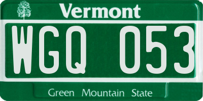 VT license plate WGQ053