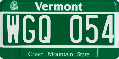 VT license plate WGQ054
