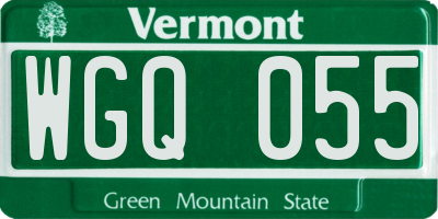 VT license plate WGQ055