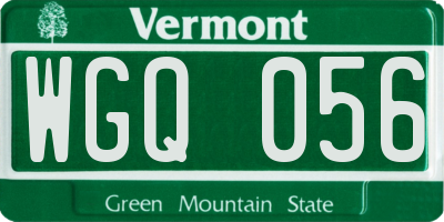 VT license plate WGQ056