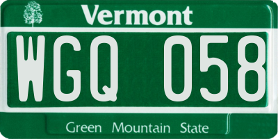 VT license plate WGQ058
