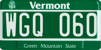 VT license plate WGQ060