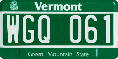 VT license plate WGQ061