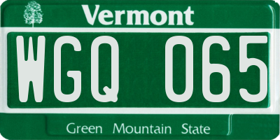 VT license plate WGQ065