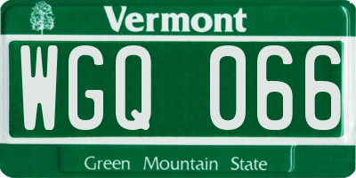 VT license plate WGQ066