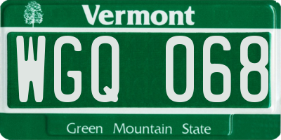 VT license plate WGQ068