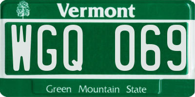 VT license plate WGQ069