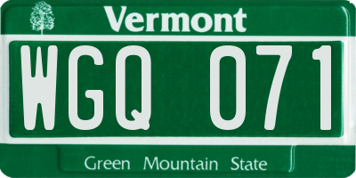 VT license plate WGQ071