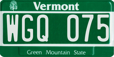 VT license plate WGQ075