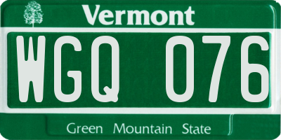 VT license plate WGQ076